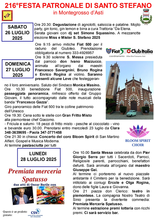 216° Festa Patronale di Santo Stefano